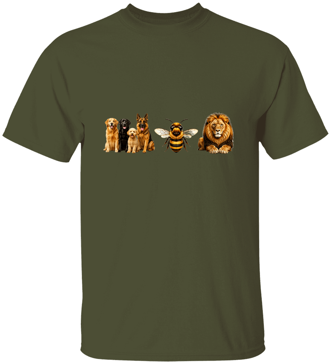 Unisex Heavy Cotton Tee Dogs Bee Lion